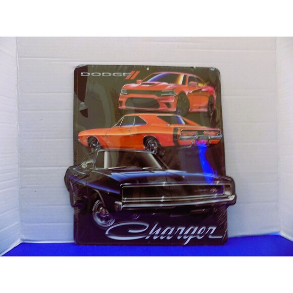 NEW Dodge Charger Metal Embossed Sign Vintage Style Man Cave Open Road Signs - Picture 2 of 3